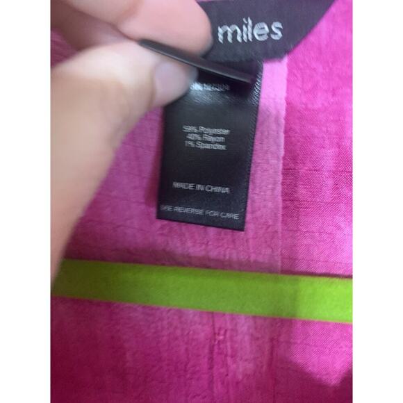 Ali Miles Pink Tie Dye Cool Buttons Button Up Tunic Top 1X - Picture 5 of 8